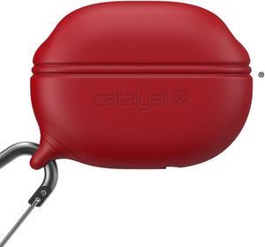 Catalyst Waterproof Protective Cover for Beats Studio Buds/Studio Buds+, Beats Studio Buds Plus Case, with Premium Carabiner, one-Piece Curved Design fits Perfectly Both Models, Won't pop Out (Red)