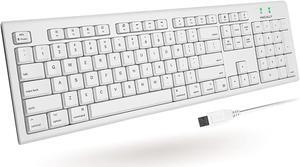 Macally Full-Size USB Wired Keyboard for Mac Mini/Pro, iMac Desktop Computer, MacBook Pro/Air Desktop w/ 16 Compatible Apple Keyboard with Numeric Keypad, Rubber Domed Keycaps - Spill Proof