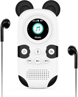 RUIZU 64GB MP3 Player for Kids, Cute Panda Portable Music Player MP3, Child MP3 Player with Bluetooth 5.0, Speaker, FM Radio, Voice Recorder, Alarm Clock, Stopwatch, Pedometer, Support up to 128GB