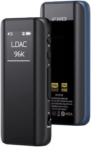 FiiO BTR15 Headphone Amps Bluetooth 5.1 Receiver High Resolution 384K/32Bit Native DSD256 USB DAC Supports LDAC/aptX HD/MQA for Smartphones/PC/Car/Home Audio (Black)