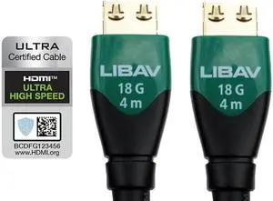 Liberty's Premium Series Nebula with Ethernet 18G HDMI Cable 4K Resolution, 6.0 Meter (19 Feet) Length. Laptop, PC, Gaming, Projector, Monitor