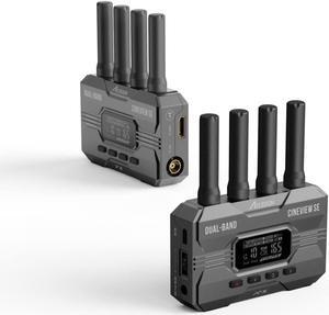 Accsoon CineView SE Wireless Video Transmitter Receiver, 2.4GHz+5GHz Dual-Band Video SDI HDMI Transmission System for Live Streaming, 1200ft/350m Range&0.05s Latency 1080P60fps Video, 4 App Monitoring