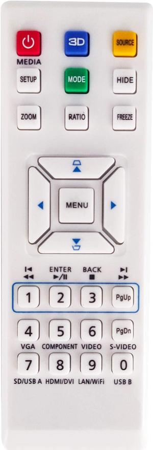 INTECHING MC.JK211.007 Projector Remote Control for Acer H5381BD, H6502BD, H6518BD, H6525BD, K138ST, L224, P1185, P1285, P1385W, P1525, P1623, S1285, S1285N, X1185, X1185N, X1285, X1285N, X1385WH