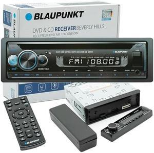 BLAUPUNKT BEVERLYHILLS150 Multimedia Car Stereo - 120W Peak Power, Bluetooth Connectivity, Hands-Free Calling, Detachable Faceplate, DVD & CD Receiver, USB/SD, AM/FM, Remote Control