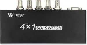 Wiistar 4x1 3Gb/s SDI Switcher with ReClock Technology, supports SD-SDI, HD-SDI and 3G-SDI up to 1320 Ft (4 inputs and 1 output)