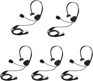 Retevis Overhead Walkie Talkie Headset with Boom Mic, 2 Pin, for RT22 RT68 RT21 H-777 RT86 RT19 RB26 RB45, Compatible with Kenwood Arcshell Walkie-Talkie, Two Way Radio Headset(5 Pack)