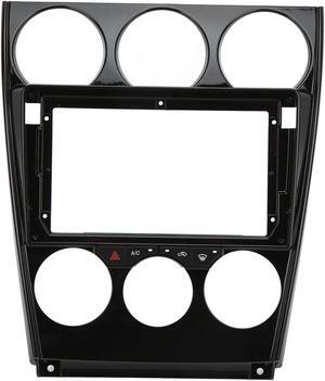 Qiilu Inner Accessories Center Console Dashboard Control Panel Cover Trim Double DIN Dash Kit for Android Navigation Panel Frame Replacement for Mazda 6 2004-2016 9in