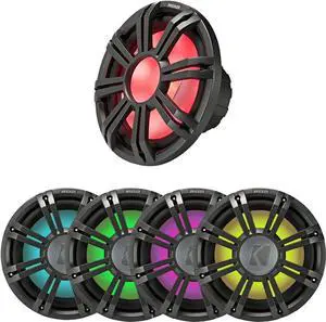 Kicker 45KMF124 12" Weather-Proof Subwoofer for Freeair Applications - Kicker 45KMG12W 12" LED Grille (Charcoal)