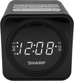 SHARP FM Clock Radio with Bluetooth Speaker, FastCharge 2 amp USB Charge Port, Wake to Alarm or Radio, Dual Alarms, Easy to Read LED White Display, Simple to Use, Easy to Read at a Glance