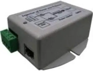 9-36VDC Wire Terminal in, 48V 16.8W Out, DC to DC Converter and 802.3af Mode B Gigabit POE Inserter, Shielded and Surge Protected, Low Voltage Disconnect