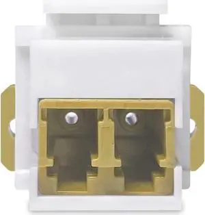 5er Link Technology LC to LC Duplex Keystone Fiber Optic Coupler Insert for Wall Plates, Patch Panels, Surface Mount Boxes. (Pack of 6) (LC OM1 Beige)