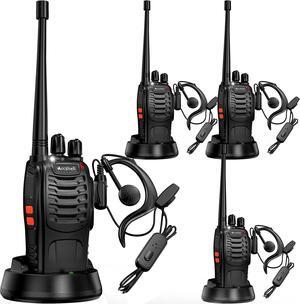 Arcshell Rechargeable Long Range Two-way Radios with Earpiece 4 Pack Arcshell AR-5 Walkie Talkies Li-ion Battery and Charger included