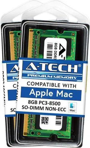 A-Tech 16GB Kit (2x8GB) DDR3 1066MHz / 1067MHz PC3-8500 SODIMM RAM for Apple MacBook (13 inch, Mid 2010), MacBook Pro (13 inch, Mid 2010), iMac (27 inch, Late 2009), Mac Mini (Mid 2010)