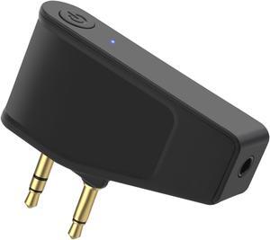 Asobilor Bluetooth 5.3 Adapter for Wireless/Wired Headphones, 2 in 1 Airplane Bluetooth Adapter with 3.5mm Aux Jack Compatible with Airplane/Home TV/Gym/Boats/Car, Foldable Single/Double Gold Plug