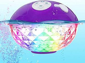 Floating Pool Speakers with Colorful Lights, Bluetooth Wireless Pool Speaker Floatable IPX7 Waterproof, Built-in Mic,Crystal Clear Sound Pool Speakers with Lights for Hot Tub Outdoors Swim