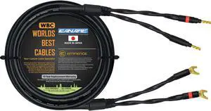 WORLDS BEST CABLES 12 Foot - Canare 4S11  Audiophile Grade - HiFi Star-Quad Single Speaker Cable for Center Channel with Eminence Gold Banana & Spade Connectors