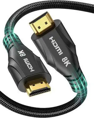 Cratree Long 8K HDMI Cables 25FT - 4K 120hz 8K 60hz 48Gbps HDMI 2.1 Ultra High Speed HDMI Braided Cord,HDCP 2.3,eARC - Compatible with HDTV,Projector,Monitor and More
