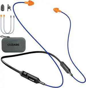 CUZABE Bluetooth Earplug Headphones for Work, Neckband Wireless Ear Plugs Earbuds, 29 dB Noise Reduction Ear Protection with Replacement Ear Tips, 30 Hour Battery, OSHA Compliant for Industrial Safety