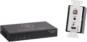 DigitaLinx DL-1H1A1U-WPKT-W HDMI HDBaseT Wall Plate Extension Set with USB, White