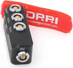 DRRI 1X 2Pin in to 3X 0B 2pin Out Power Supply Aluminum Distributor for Teradek Bolt/Z Cam EVF ARRI RED Paralinx Preston