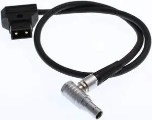 DRRI Right Angle 1B 2pin Male to Dtap Power Cable for Kinemini 4k Camera (R 2P-dtap)