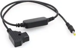 DRRI D-Tap to Regulated DC Barrel Power Cable for Canons C100 / C100 Mark II/ C200 (Straight DC-dtap)