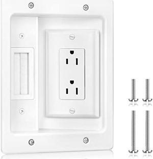Elecpow in Wall Cable Management Kit, Hide TV Power Cables & Low Voltage Wires Behind The Wall, Recessed Outlet for Wall Mounting TV