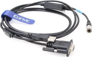Eonvic Total Station Data Cable Hirose 6 Pin to USB+DB9 Serial RS232 Data Cable for Nikon DTM352 DMT452 DTM330