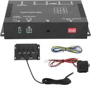 EVGATSAUTO Parking Camera Video Switch, 4 Channel 1080P AHD DC12V 24V Camera Video Screen Switch for RV Truck Bus Trailer