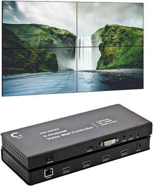 Expert Connect 2x2 Video Wall Controller | 1080p, HDMI 1.4, HDCP1.4 compliant | HDMI & DVI Inputs; HDMI Outputs | 8 Display Modes - 2x2, 1x2, 1x3, 1x4, 2x1, 3x1, 4x1 | Cascading - 2x4, 2x8