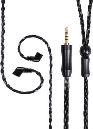 FEDAI Earphone Replacement Cable,16 Core Silver-Plated Upgrade Earphone Cable, Upgrade Earphone Cable with QDC Pin for KZ ZSN,ZS10 PRO, ZSN PRO, ZSX, ZST X, CCA CA4(QDC-Type 2.5mm)