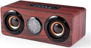 Voltstech Retro Wooden Bluetooth 5.0 Speaker, Combination Wireless Dual Loudspeakers 3D Surround Sound, [2023 Model] Portable MP3 Multimedia Music Player 10W with Superior Sound (Redwood)