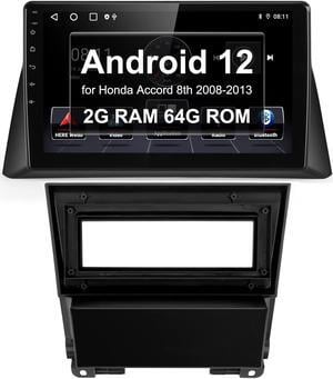 Car Radio Stereo for Honda Accord 8th 2008 2009 2010 2011 2012 2013, 10 inch Touchscreen GPS Navigation, Wireless CarPlay/Android Auto, IPS Touchscreen, Bluetooth, FM/RDS Radio, 2GB RAM 64GB ROM