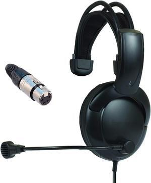Clearcom Single Muff Intercom Headset w. Female XLR Four Pin Connector Headphone