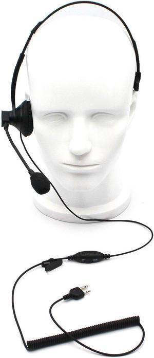 Over-Head Earpiece/Headset with Boom Mic &VOX for Midland/Alan GMRS/FRS GXT250 GXT1000VP4 LXT500VP3 LXT380 LXT118 2 Two Way Radios 2-pin Jack