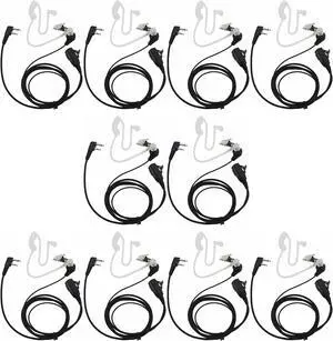 GoodQbuy 2 Pin PTT Mic Covert Acoustic Tube Earpiece Headset is Compatible with Icom Radio IC-F24S IC-F31 IC-F3 IC-F3S IC-F4 (Pack of 10)
