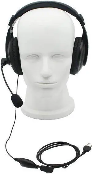 GoodQbuy Two Way Radio Overhead Headsets Headphones with Boom Mic is Compatible with Midland GMRS FRS GXT LXT GXT1000VP4 GXT1050VP4 LXT500VP3 LXT600VP3 LXT118 LXT380 2-pin
