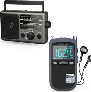 Greadio Emergency NOAA Weather Radio, Weather Alert Radio,AM FM Radio Portable and Shortwave Transistor Radio