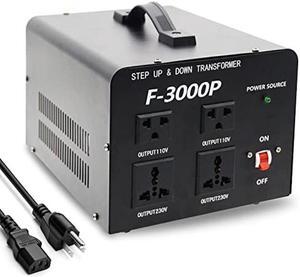 LVYUAN 3000 Watt Voltage Converter Transformer Heavy Duty Step Up/Down AC 110V/120V/220V/240V Power Converter with 2 US Outlets, 2 Universal Outlets, Resettable Circuit Breaker Protection