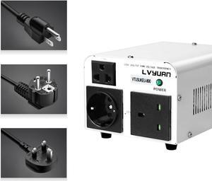 LVYUAN 800W Voltage Transformer Step Up 110V to 220V, Step Down 220V to 110V Voltage Converter with US, UK & European Power Cords