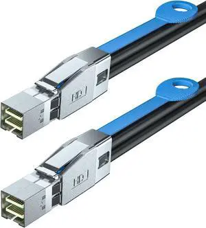 H!Fiber.com 12G External Mini SAS HD SFF-8644 to Mini SAS SFF-8644 Cable, High Density HD Cable, 3-Meter(9.8ft), for Hard Disk Server, SAN, Raid Card