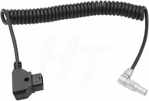 HangTon Coiled Power Cable for RED Komodo 6K Camera, Ptap D-tap to Adjustable Right Angle 2 Pin Female