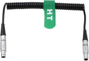 HangTon 24V Coiled Power Cable RS 3 Pin to 2 Pin for ARRI Alexa Sony Venice Camera to SmallHD Monitor Teradek Bond Bolt Preston MDR4 CineTape