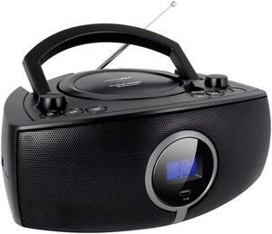 HANNLOMAX HX-316CD CD/MP3 Boombox, AM/FM Radio, Digital Radio Frequency Display, Bluetooth, USB Port for MP3 Playback, LCD Display, Aux-in, AC/DC Power Source (Black)
