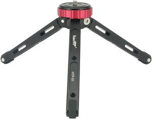 Haoge HTP-01 Table Top Tabletop Tripod Desktop Stand with 1/4 Screw Mount and Function Leg Design for DSLR Camcorder Digital Camera Low Angle Shot Macro Photography Max load 6.8kg 15lb