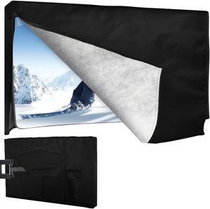 Outdoor TV Cover for Winter 48-50 Inch - Felt Scratch Resistant Lining, 600D Oxford Weatherproof TV Screen Protector, Waterproof Zipper, Velcro Bottom, Outside Television Enclosure for Flat Screen TV