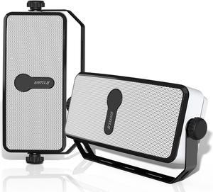 Inwa Bluetooth Outdoor Speaker, IPX5 Waterproof Wall Mount Speaker, Wireless Sync Up to 100 Speakers, Connect Seamlessly to Phone, Computer, Echo Dot, Suitable for Patio, Porch, Gazebo, Garage, 2 PCS