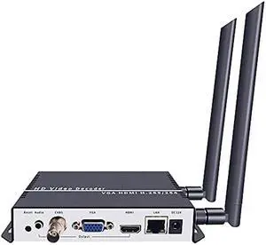 ISEEVY WiFi H.265 H.264 4K 1080P Video Decoder with IP to HDMI VGA CVBS Output for Advertisement Display, IP Encoder Decoding, Network Stream Decoding support RTMP SRT RTSP RTP UDP HTTP