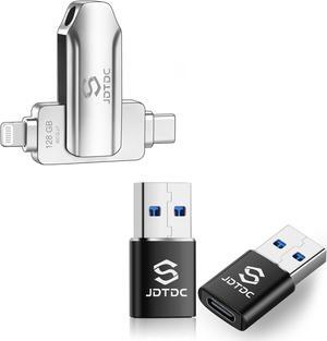 128GB Photo-Stick-iPhone-15-Flash-Drive USB C to USBMale Adapter for iPhone 15/15 Plus/15 Pro/15 Prmo Max/iPad/Android/MacBook Pro