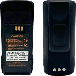 Fascinatacc PMNN4598A PMNN4598 PMNN4600 PMNN4600A Li-ion Battery 3200mAh for R2 Two Way Radio with Belt Clip